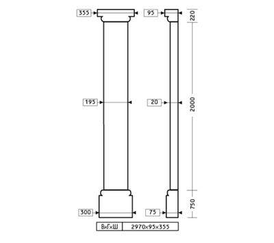 Пилястра 1.20.002 - 195мм