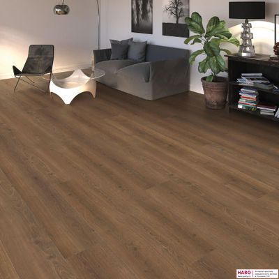 Ламинат Haro Tritty 100 Gran Via Дуб Флавия Дымчатый 544729 32 класс толщина 8 мм с фаской 2.68 м2