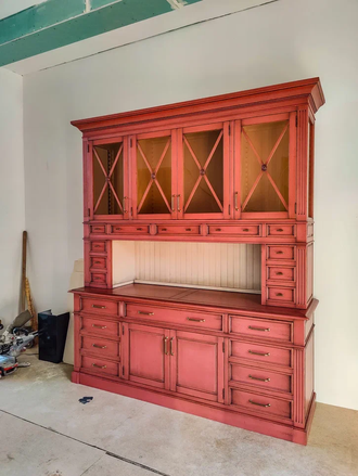 Буфет антикварный четырехсекционный.