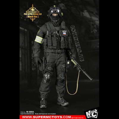 Спецназ "Альфа" - КОМПЛЕКТ ЭКИПИРОВКИ 1/6 Russian Spetsnaz - FSB Alfa Group 3.0 Black Ver. (M-069 A) - SUPER MC TOYS (БЕЗ ТЕЛА И ГОЛОВЫ)