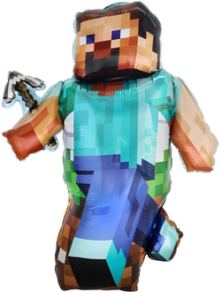 Воздушный шар в стиле Майнкраф фигура Стив