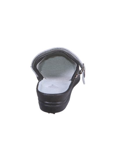 Сабо чёрные женские (нат. кожа) с ремешком