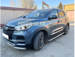 Защита переднего бампера двойная d60/42 для Chery Tiggo 4 рестайлинг (2018-2024)