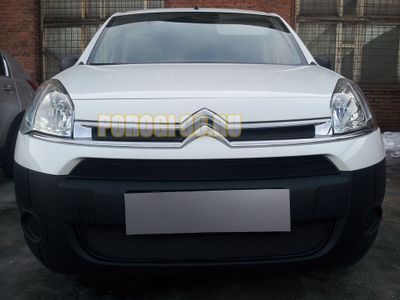Защита радиатора Citroen Berlingo 2013- рестайлинг (2 части) black