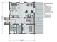 Проект ИДВ-1 двухэтажного дома из профилированного бруса камерной сушки 11х8,8м - планировка 1 этаж