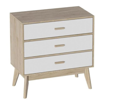 Калгари спальня Комод 805х400х820 дуб натуральный светлый / белый матовый