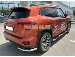 Пороги труба с проступью Папа Тюнинг d76 для Haval H7 2025-