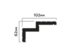 Карниз A101 ПОЛИСТИРОЛ HI WOOD 102мм х 62мм х 2,0м.