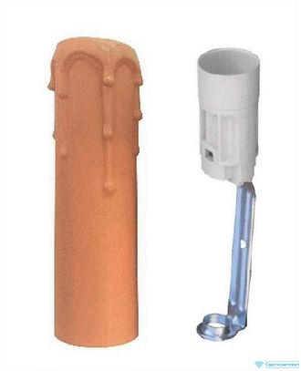 Патрон свеча Е14 100мм антик