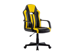 Кресло компьютерное BRABIX "Stripe GM-202", экокожа, черное/желтое