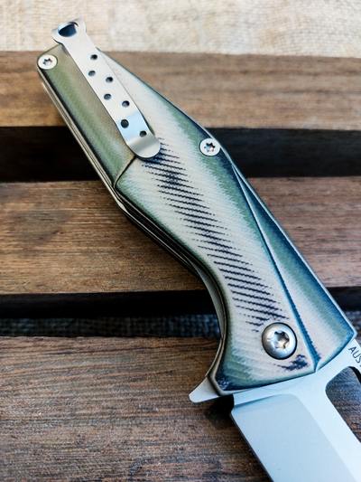 Складной нож URAN 0 сталь AUS 10,  рукоять G10, цвет  тайга