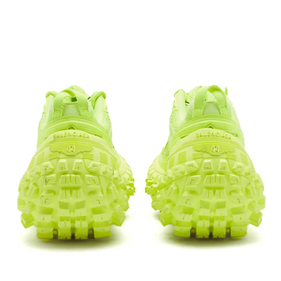 Balenciaga Defender Green Fabric Lace-Up Low-Top