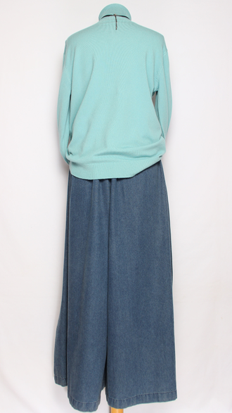 Свитер "ГЛАДКИЙ С ДЛИННЫМ РУКАВОМ " 7802  бордовый, джинс, черный, т.синий, голубой р.48-52