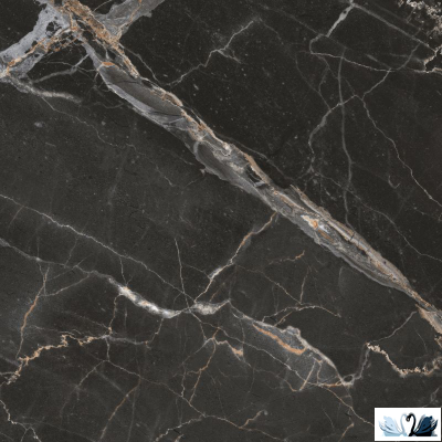 Керамогранит Eurotile Mirra Black Pol 60x60 см 7930138705320, черный, глянцевый