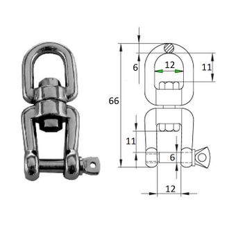 Вертлюг петля-скоба 6мм CIM 2702-0106