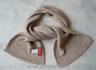 Бежевый вязаный шарф из мериноса и альпака Италия Vizio 6110 / 6112 Shibuya
