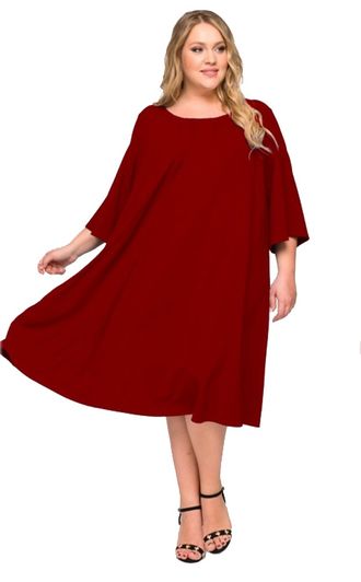 Платье  силуэта &quot;трапеция&quot; БОЛЬШОГО размера  Арт. 1620407 (Цвет бордовый ) Размеры 52-78