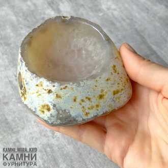 Чаша из халцедона и кварца для украшений, свечей 80-100 мм, цена за штуку