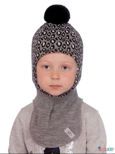 Шапка-шлем  20101-08, цвет темно-серый р. 48-50