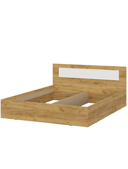 Дольче Кровать двойная 1,6*2,0 Дуб золотой/Белый (без основания)