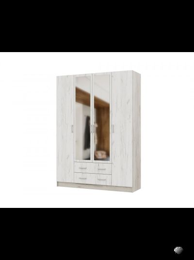 Гармония ШК 602 М Шкаф 4-х дверный Крафт белый/Крафт серый