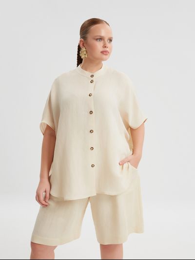 Классическая женская белая рубашка большого размера