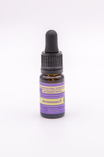Фитокомплекс ВолгаЛадь №8 лимфодренаж системы лимфатических узлов щитовидной железы, восстановление гормонального баланса организма, блокада атипичных клеток и узлов щитовидной железы, 10мл