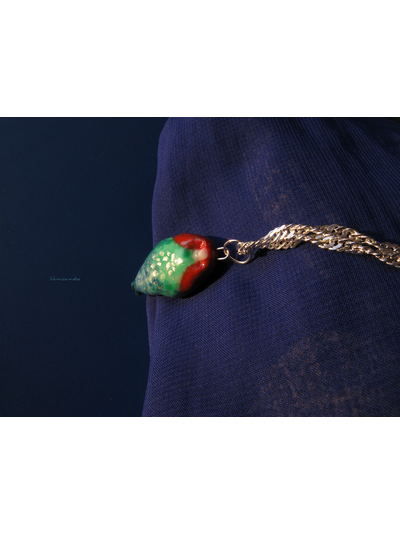 Рыбка Русалда. Сказочный кулон из холодного фарфора в виде рыбки-русалочки