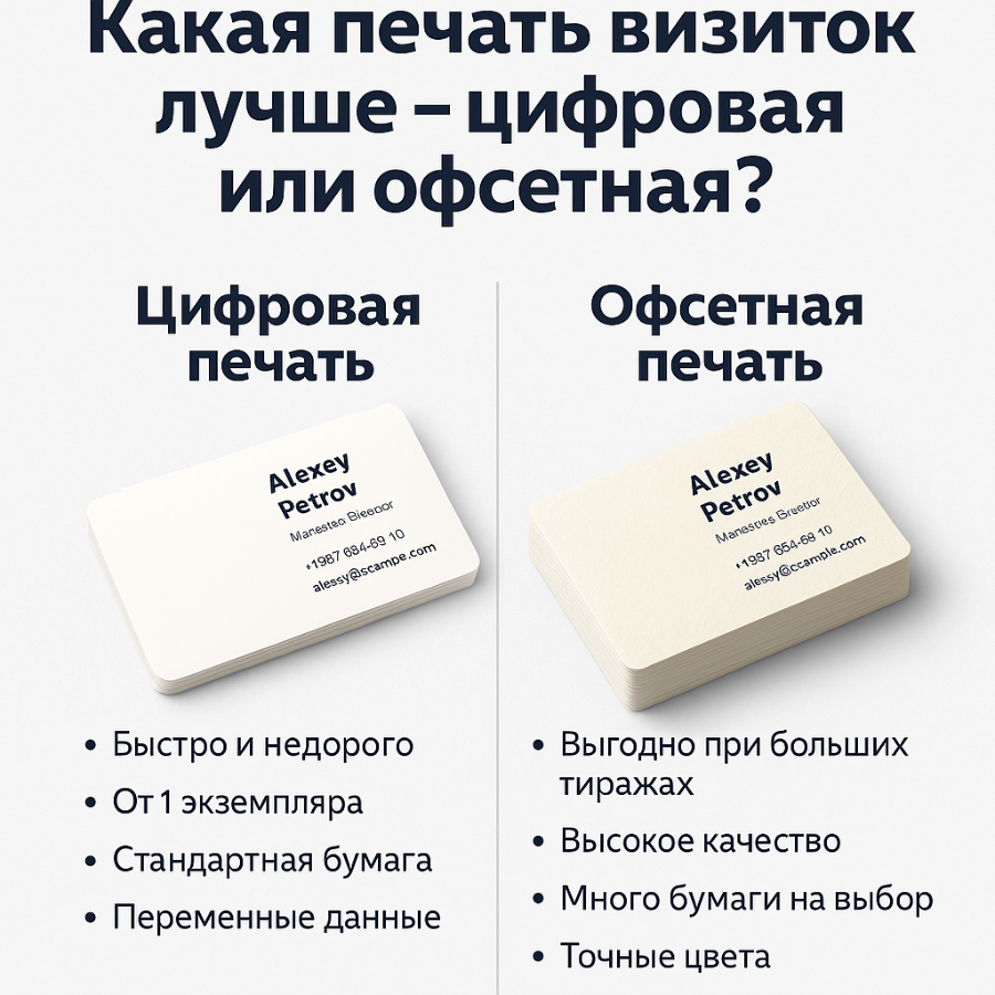 Печать визиток в Москве 