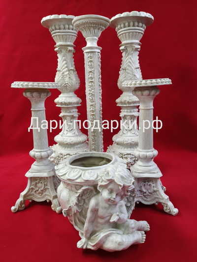 Подсвечник античный 45*20см   1,6 кг   полистоун Россия  1770-013060