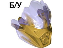 ! Б/У - Bionicle Mask of Earth Unity with Marbled Trans-Purple Pattern, Pearl Gold (24154pb02 / 6135022) - Б/У
