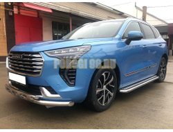 Пороги с накладным листом Папа Тюнинг d53 для Haval Jolion 2024-