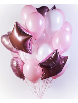 Набор шаров с гелием "Розовая дымка"