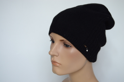 Женская шапка из кашемира Италия Vizio 1103 CL черная