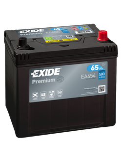 АККУМУЛЯТОР автомобильный EXIDE PREMIUM EA654 (Азиатский тип корпуса) R+ 65Ah 580А (En)