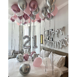 Шары под потолок, оформление комнаты с цифрами (шары воздух в подарок)