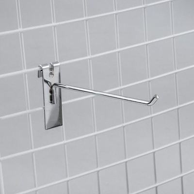 G5004 Крючок металлический на торговую решетку-сетку хром, L=200 мм, d=5 мм