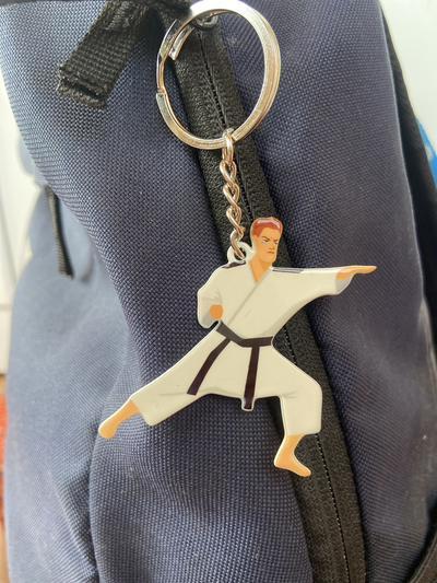 Брелок Карате мужчина (металлический плоский двусторонний)