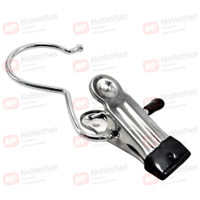 A021 Крючок-прищепка металлическая большая цвет: черный