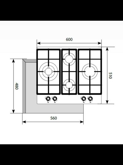 LEX GVG 643C BL ГАЗОВАЯ ВАРОЧНАЯ ПОВЕРХНОСТЬ