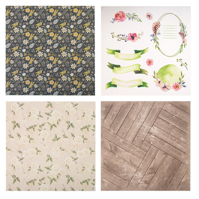 Бумага для скрапбукинга 30*30см "Рустик", двусторонняя, 12л., 180 г/м2, ОСТРОВ СОКРОВИЩ