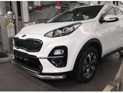 Защита переднего бампера двойная d60/42 для Kia Sportage (2018-2021)