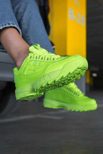 Кроссовки Fila Disruptor 2 зеленые неоновые
