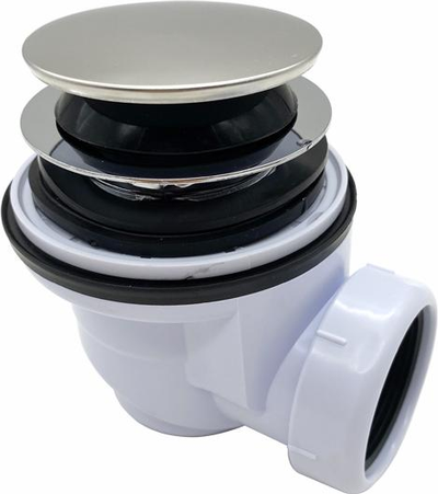 Сифон для душевого поддона 11/2"х50/60мм, гиб.тр.40х40/50, клик-клак,h 67-73мм,хром,V415-7-MR [56878