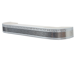 300 карниз УЛЬТРАКОМПАКТ Есенин серебро 3х рядный с декор. планкой 70мм элегант  [50237]