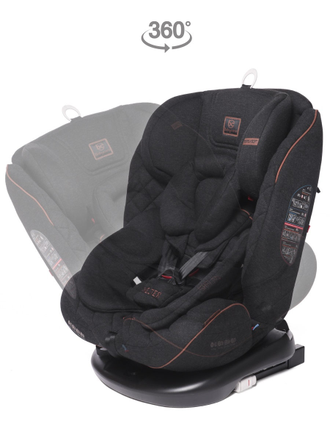 Автокресло Baby Care Shelter 0-36кг, IsoFix, поворотная база 360, Black Graphite