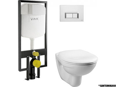 Комплект инсталляции с подвесным унитазом Vitra Normus 9773B003-7200 4в1