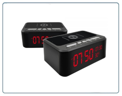 IP видеоняня WiFi (информатор времени + температуры в помещении, охранная видеокамера, беспроводная зарядка, стерео колонка Bluetooth) с DVR, Full HD 2 Mp (HDSmartIPC)