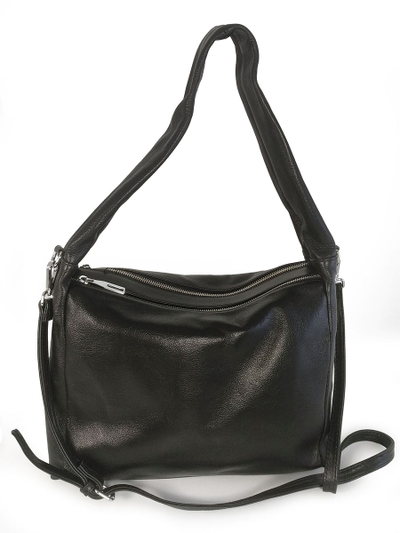 (АРТИКУЛ: 10123/1/5) СУМКА, СРЕДНЕГО РАЗМЕРА, НАТУРАЛЬНАЯ КОЖА, ЧЕРНАЯ, ДВА ОТДЕЛЕНИЯ, ЧЕРЕЗ ПЛЕЧО