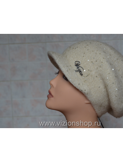 Кепка с пайетками Vizio Италия 5609 белая